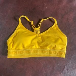 Yellow PINK Victoria’s Secret sports bra